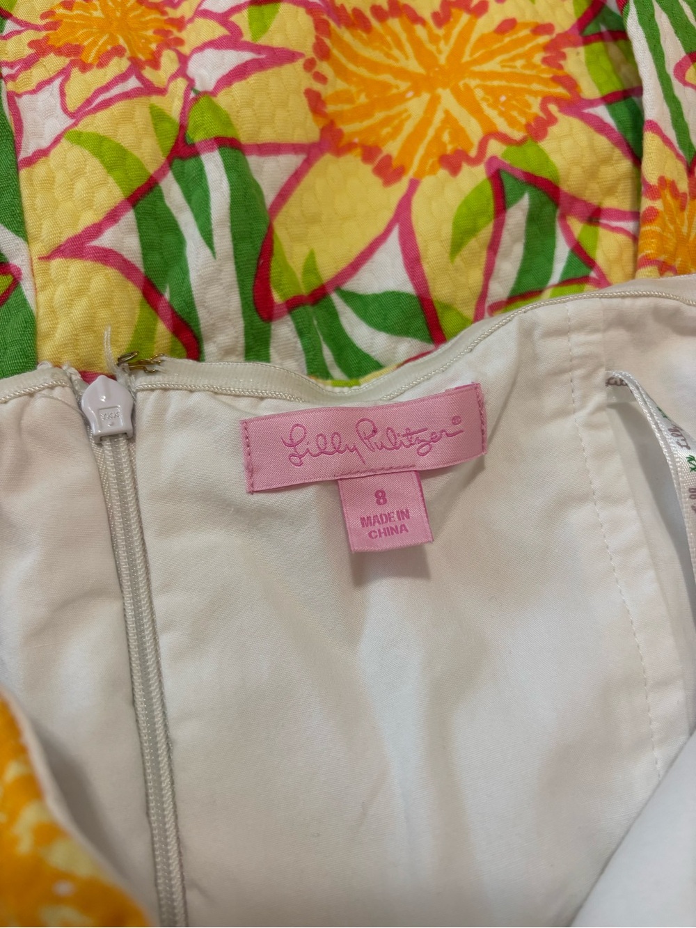 Lilly Pulitzer Yellow, Green & Pink Strapless Floral Mini Dress - Picture 3 of 4